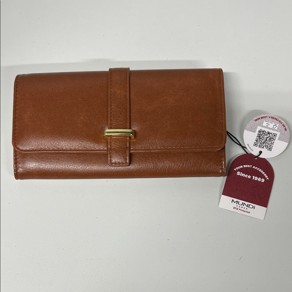 Mundi Brown Wallet with Gold Accent